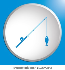 Fishing rod icon. Vector illustration