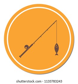 Fishing rod icon. Vector illustration