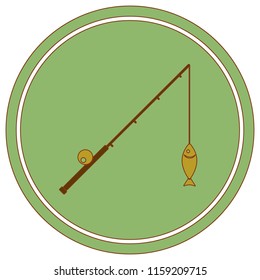 Fishing rod icon. Vector illustration


