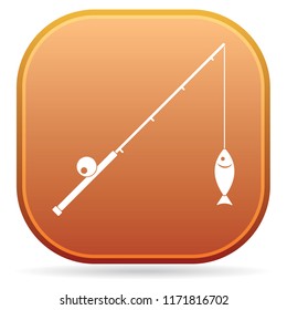 Fishing rod icon. Vector illustration

