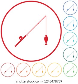 Fishing rod icon. Vector illustration