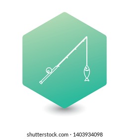 Fishing rod icon. Vector illustration

