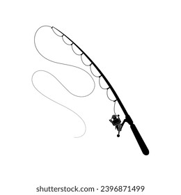 Fishing rod icon vector. Fishing illustration sign. Fish symbol or logo.