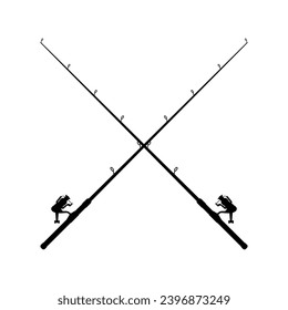 Fishing rod icon vector. Fishing illustration sign. Fish symbol or logo.