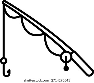 Fishing Rod Icon Vector Illustration