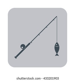 Fishing rod icon. Vector illustration