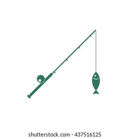 Fishing Rod Icon. Vector Illustration

