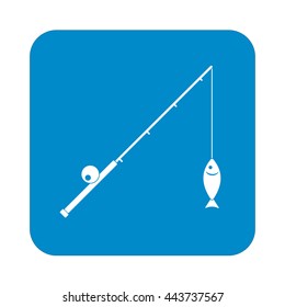 Fishing rod icon. Vector illustration