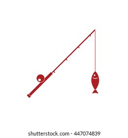 Fishing rod icon. Vector illustration