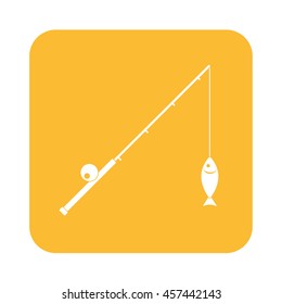 Fishing rod icon. Vector illustration

