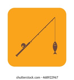 Fishing rod icon. Vector illustration

