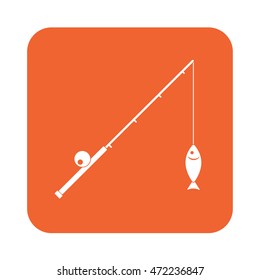 Fishing rod icon. Vector illustration

