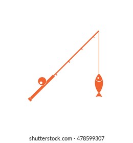 Fishing rod icon. Vector illustration

