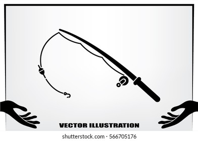 Fishing Rod icon vector illustration.