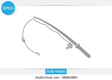 Fishing Rod icon vector illustration .