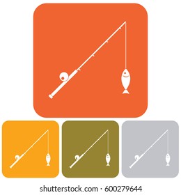 Fishing rod icon. Vector illustration