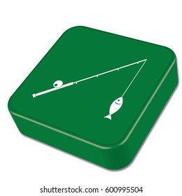 Fishing rod icon. Vector illustration

