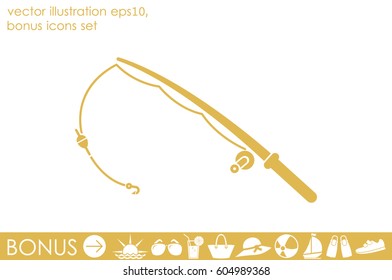 Fishing Rod icon vector illustration eps10
