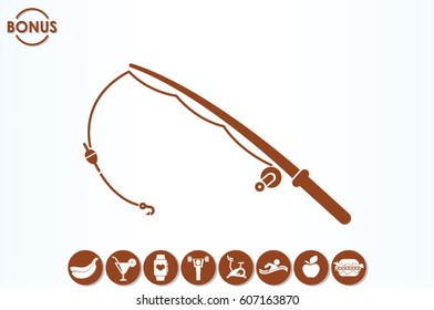 Fishing Rod icon vector illustration eps10