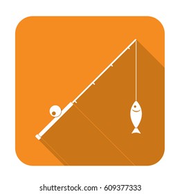 Fishing rod icon. Vector illustration
