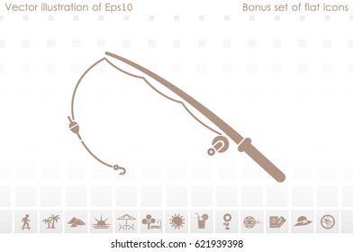 Fishing Rod icon vector illustration eps10