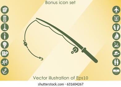 Fishing Rod icon vector illustration eps10