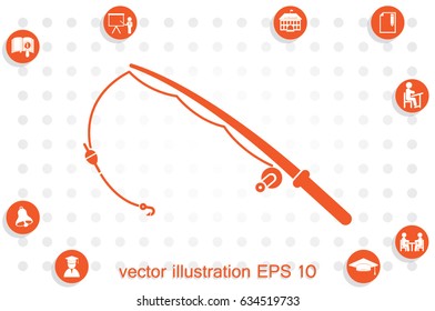Fishing Rod icon vector illustration eps10