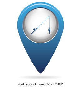 Fishing rod icon. Vector illustration


