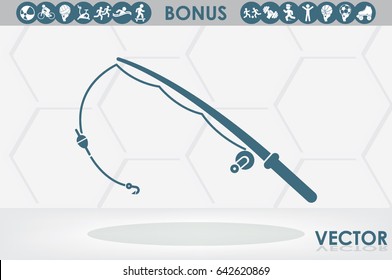 Fishing Rod icon vector illustration eps10
