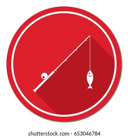 Fishing rod icon. Vector illustration