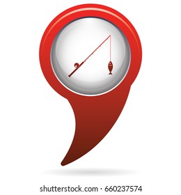 Fishing rod icon. Vector illustration

