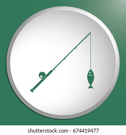 Fishing rod icon. Vector illustration