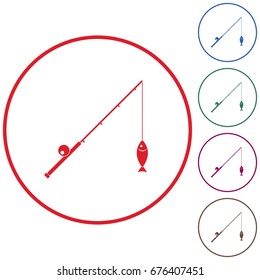 Fishing rod icon. Vector illustration