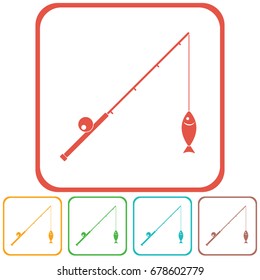 Fishing rod icon. Vector illustration