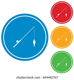 Fishing rod icon. Vector illustration

