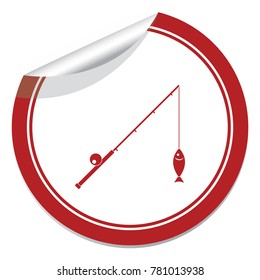 Fishing rod icon. Vector illustration