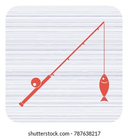 Fishing rod icon. Vector illustration