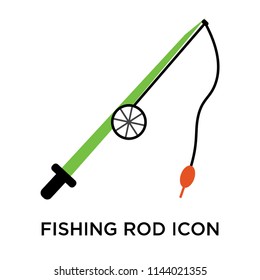 Fishing rod icon vector isolated on white background for your web and mobile app design, Fishing rod logo concept