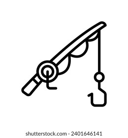 fishing rod icon. vector line icon for your website, mobile, presentation, and logo design.