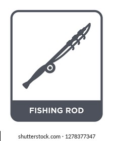 fishing rod icon vector on white background, fishing rod trendy filled icons from Camping collection, fishing rod vector illustration