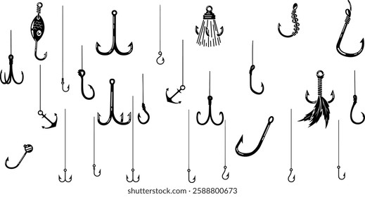 Fishing rod icon vector set. fishing illustration sign collection. recreation symbol.