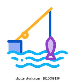 fishing rod icon vector. fishing rod sign. color symbol illustration