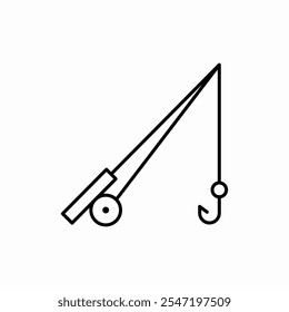 fishing rod icon vector sign