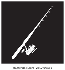 vetor de ícone de vetor de vara de pesca simples design