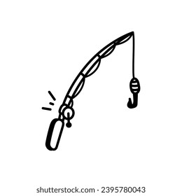 Fishing rod icon vector stock illustration