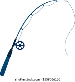 Fishing rod, illustration, vector on white background.
