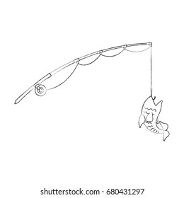 fishing rod isolated icon