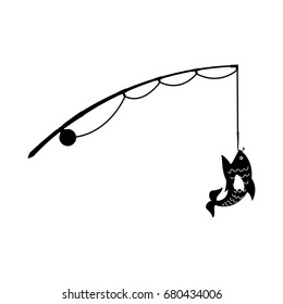 fishing rod isolated icon