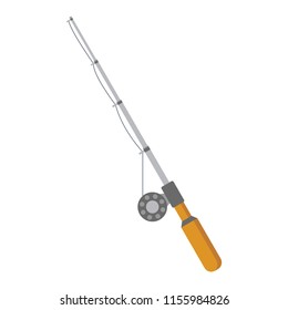 Fishing rod isolated on white background. Fish. Vector illustration. EPS 10.