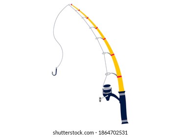 Fishing rod isolated on white background.